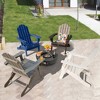 Tangkula Folding Patio Adirondack Chair Weather Resistant Cup Holder Yard Navy - 3 of 4