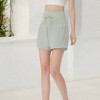 Anna-Kaci Active Women's High Waist Double Layer Running Shorts with Drawstring Closure and Mesh Detail - 4 of 4