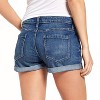 Women's Raw Hem Denim Shorts - Destroyed Raw Edge Jorts with Distressed Details - 2 of 3