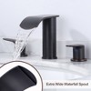 WOWOW 8 in. Widespread Double Handle Waterfall Bathroom Faucet - 3 of 4