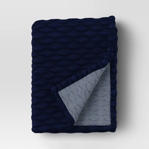 Triple Knit Throw Blanket Heathered - Room Essentials™ - 1 of 4