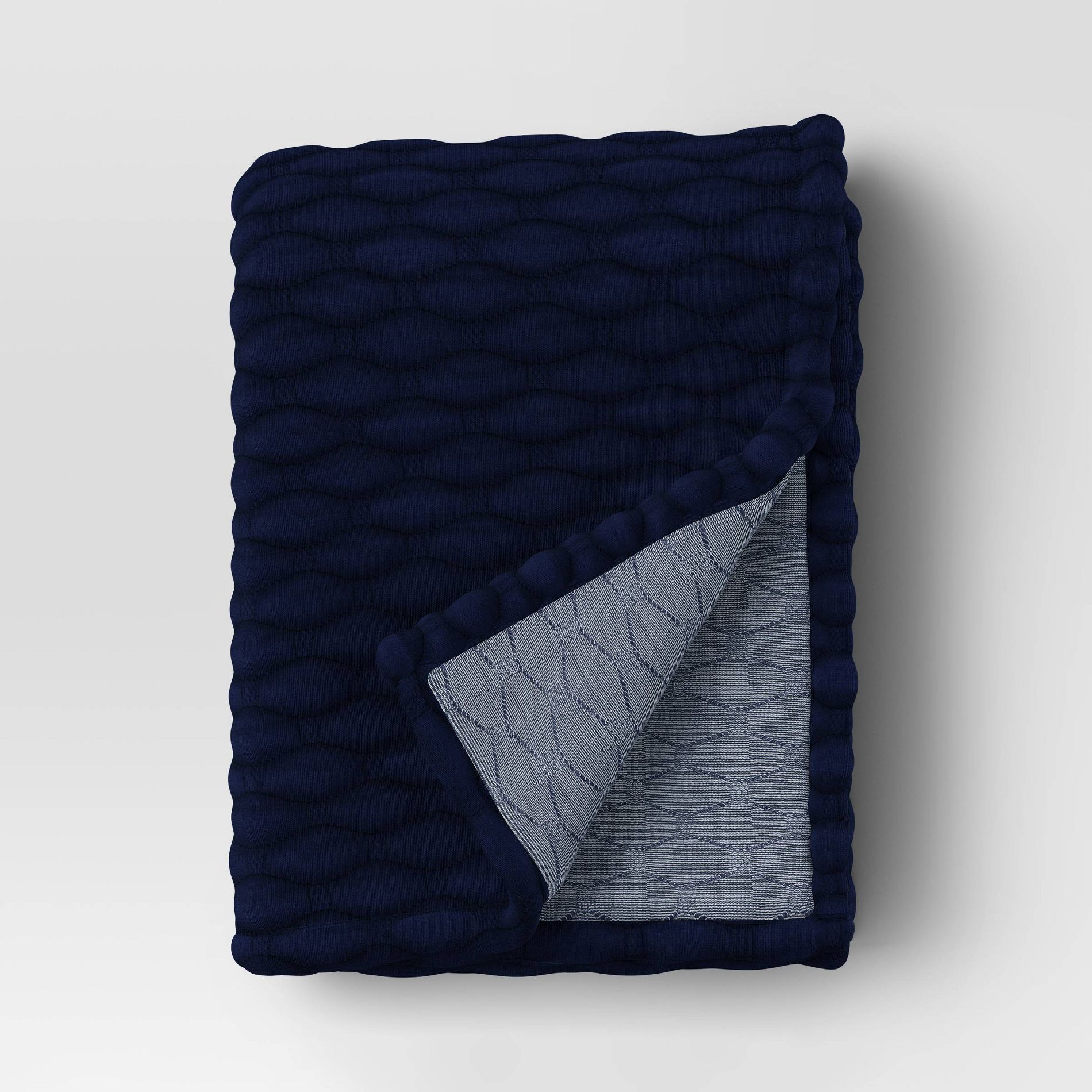 Triple Knit Throw Blanket Heathered Navy Blue - Room Essentials™