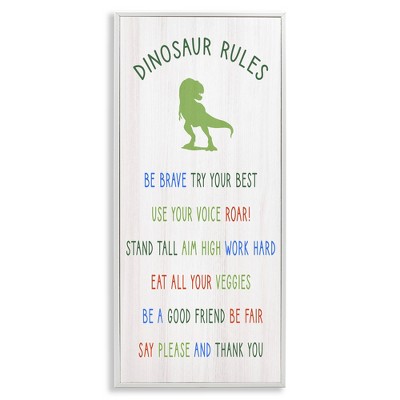 Stupell Industries Dinosaur Rules Kids List, 13" x 30"