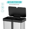 Touchless Motion Detector Trash Can 16 Gallon (60L) Dual Compartment Kitchen Garbage Bin with Lid, Fingerprint-Resistant Stainless Steel - 2 of 4