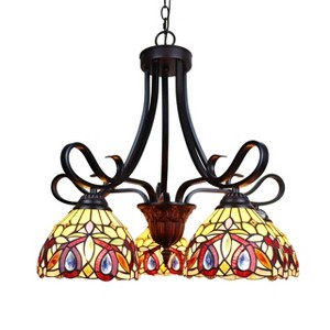 Chloe Lighting Serenity Victorian Tiffany-Style Dark Bronze 5 Light Large Chandelier 25" Wide - 1 of 4