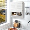 Costway Bathroom Wall Mounted Medicine Cabinet with Louvered Doors & Towel Bar Espresso/Grey/White/Black - 2 of 4
