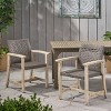 NicBex Outdoor Dining Chairs with Acacia Wood Frame Patio Wicker Rattan Chairs for Garden,Patio,Gray - 2 of 4