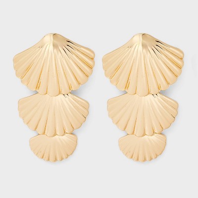 Linear Shell Drop Earrings - A New Day™ Gold