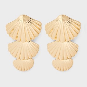 Linear Shell Drop Earrings - A New Day™ Gold - 1 of 3