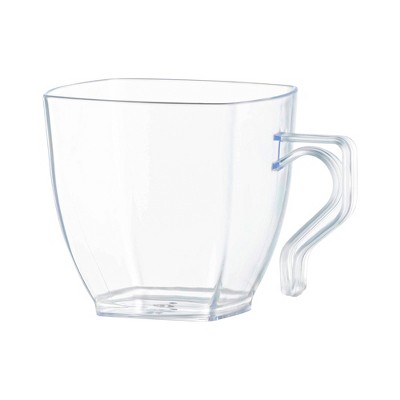 Smarty Had A Party 8 oz. Clear Square Plastic Coffee Mugs - 192 pcs