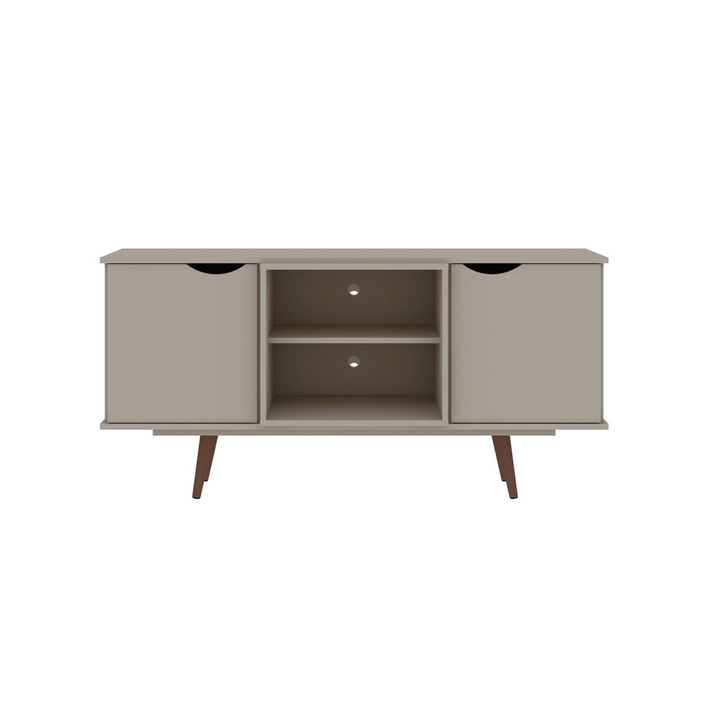 Photos - Display Cabinet / Bookcase Hampton TV Stand for TVs up to 46" Off White - Manhattan Comfort: Mid-Century Modern, Splayed Legs, Cable Management