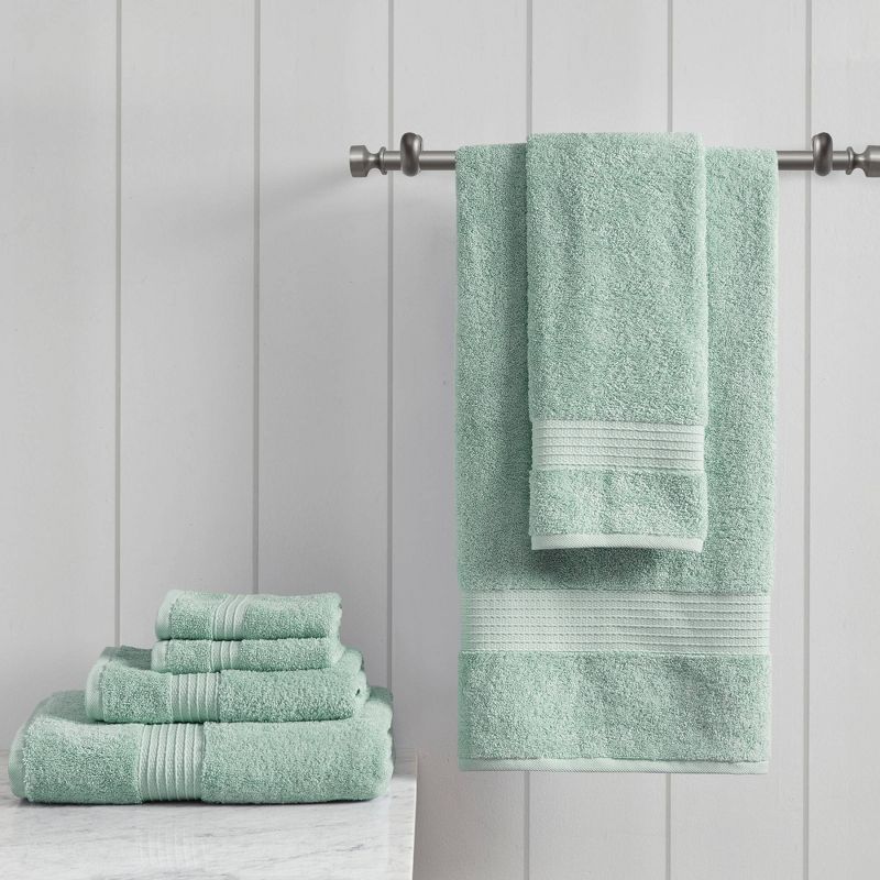 100% Organic Cotton 6pc Absorbent Ultra Soft Bath Towel Set, 5 of 13