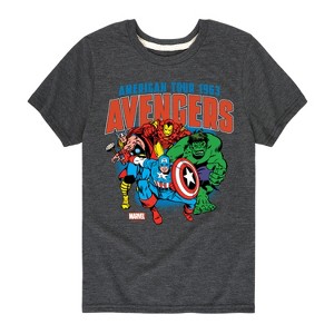 Boys' - Marvel - Avengers American Tour Short Sleeve Graphic T-Shirt - 1 of 4