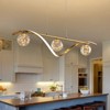 Siljoy Gold & Chrome Linear LED Pendant with Glass Globe Shade - 2 of 4