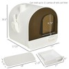 HTUTWOO Enclosed Cat Litter Box, Plastic Litter Pan with Removable Tray, Deodorizing Filter, Cat Litter Mat and Scoop for Small Cats & Kittens - 4 of 4