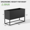 47*18*18 Inch Large Metal Rectangular Planter with Shelves and Drainage Holes for Indoor/Outdoor Use - 2 of 4