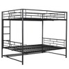 NicBex Full Over Full/Twin Over Twin Metal Bunk Bed with Guardrail,Loft Bed with Ladder and Shelf for Bedroom,Black/White - 2 of 4