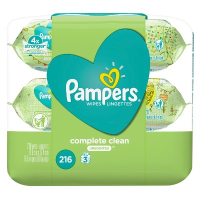 Pampers Wipes Complete Clean Unscented (216ct)