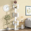 Lirago,13.4"L*13.4"W*74.8"H, 6-Tier Rotating Bookshelf with Acrylic Shelves & Anti-Tip Base - Multi-Functional Storage for Living,White - 3 of 4