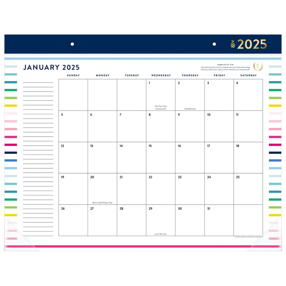 Photos - Planner Emily Ley for At-A-Glance  DeskPad 21.625"x17" Stripe 2025