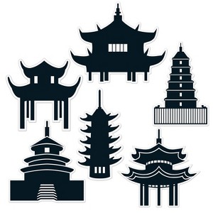 Beistle Pagoda Silhouettes, 11"-14.5", (12/Pkg) Multicolored - 1 of 1