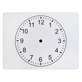 Pacon Clockface Whiteboard, 2-sided, Clockface/Plain, 9" x 12", 25 Boards
