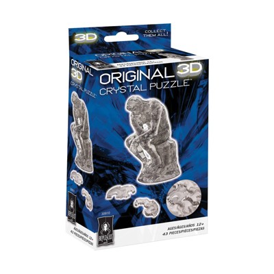 Clear 3D Crystal Puzzle of The Thinker Statue, 43 Pieces