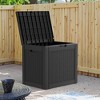 Lirago 31.2 Gal 118L Outdoor Storage Box with Lid Weatherproof Polypropylene Resin UV Protected KD Design Black - 4 of 4
