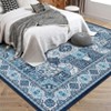 Boho Area Rug, Modern Geometric Rug Vintage Medallion Washable Low-Pile Carpet for Living Room, Bedroom (Stain Resistant, Non-Slip) - 4 of 4