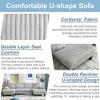 QingMoon 114" U-Shaped Sectional Sofa, Deep Seat Sleeper Couch, 4-Seat Velvet Upholstery Sofa, with Double Chaise for Apartment, Living Room - 4 of 4