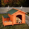 phiestina Wooden Feral Dog House, 32"x34.5"x29.5", with Food Bowl & Storage Bucket for Indoor/Outdoor Use - 3 of 4