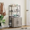 Cat Litter Box Enclosure with Storage Shelves - Hidden Cat Furniture Cabinet, Ventilated & Easy Clean Grey, 150lb Capacity - 2 of 4