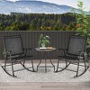 Costway 2 PCS Patio Folding Rocking Chair Heavy-Duty Metal Frame Rockers Outdoor Black/Gray/Brown - 2 of 4