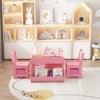Kids Table and Chair Set - 4 in 1 Wooden Activity Table & 2 Chairs, Storage Drawer, Detachable Tabletop, for Drawing, Reading, Crafts, Art, Homework - 2 of 4