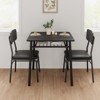 3-Piece Wood Dining Set for 2 - Square Kitchen Table with Upholstered Chairs & Storage Rack, Metal Legs Support - 3 of 4