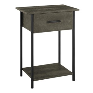 FONTOI End Tables with 2 Tier with Storage Drawer and Shelves, Small Contemporary Side Table Ideal for Living Room, Black, 26"*14"*4" - 1 of 4