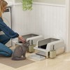 PawHut 2 Pack Stainless Steel Litter Box, Metal Litter Box High Sided, Anti-Urine Leakage, Non-Sticky, with Metal Scoop & Scoop Holder, Light Gray - 3 of 4