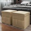 Hasting Home Set of 2 Folding Ottomans with Storage Pockets - image 4 of 4