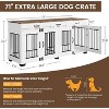 Nasitip 71'' Dog Crate Furniture for 2 Dogs, Wooden Double Dog Crate with 3 Drawers and Removable Room Divider for Large Medium Dogs - 3 of 4