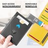 Generic Men's Slim RFID Blocking Leather Wallet with Money Clip Minimalist Carbon - 4 of 4
