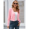 Clearlove Women's Cropped Cardigan Long Sleeve Soft Knit Rib Button Down Sweater - 3 of 4