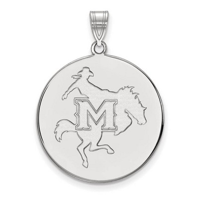 Black Bow Jewelry 14k White Gold McNeese State Cowboys NCAA Extra Large Pendant