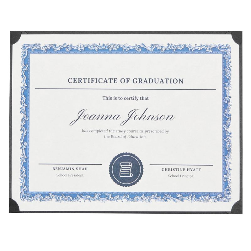 Best Paper Greetings 24-Pack Single Sided Award Certificate Holders for Diplomas, Awards, Certifications (fits 8.5x11, Black), 3 of 9