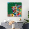 35" x 35" Le Village by Synthia Saint James Canvas Art Print - Masterpiece Art Gallery: Vibrant Cityscape, Unframed Canvas - 3 of 4