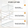 VINGLI Full Metal Loft Bed for Kids Loft Bunk Bed Frame with Stairs/Flat Ladder Rung,No Box Spring Required, White - 4 of 4