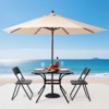 VEVOR Outdoor Patio Dining Table, 37 inch Square Metal Steel Slat Backyard Bistro Tables, with 1.5 in Umbrella Hole, Black - 2 of 4