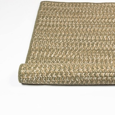 Colonial Mills Monterey Wool Tweed Braided Rug, Green 27" x 46", Rectangle Shape