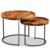 vidaXL Side Table Brown Solid mango wood top, wrought iron legs - 4 of 4