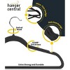 50 pack Space Saving, Heavy Duty Slim Velvet Hangers, Ridged Non-Slip, 360-Rotating Chrome Swivel Hook, Black - 3 of 4