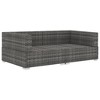 vidaXL Elegant 2-Piece Patio Sofa Set - Poly Rattan Gray Furniture - Includes Cushions and Pillows - Ideal for Garden, Poolside and Courtyard - 3 of 4